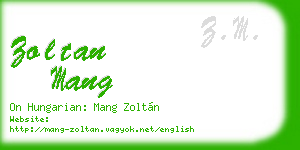zoltan mang business card